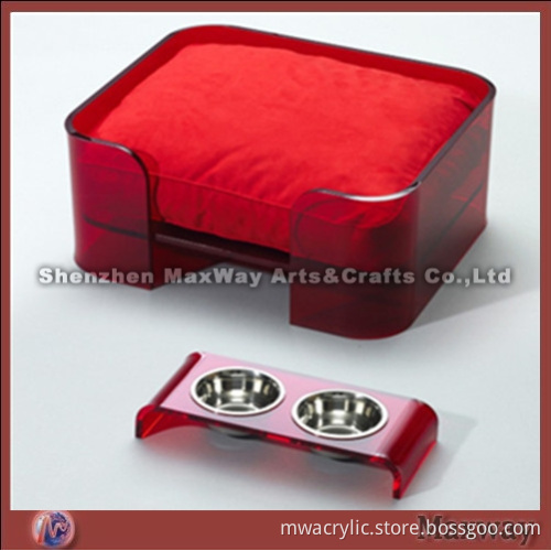 Elegant Red Cosy Square Acrylic Animal Pet Couch